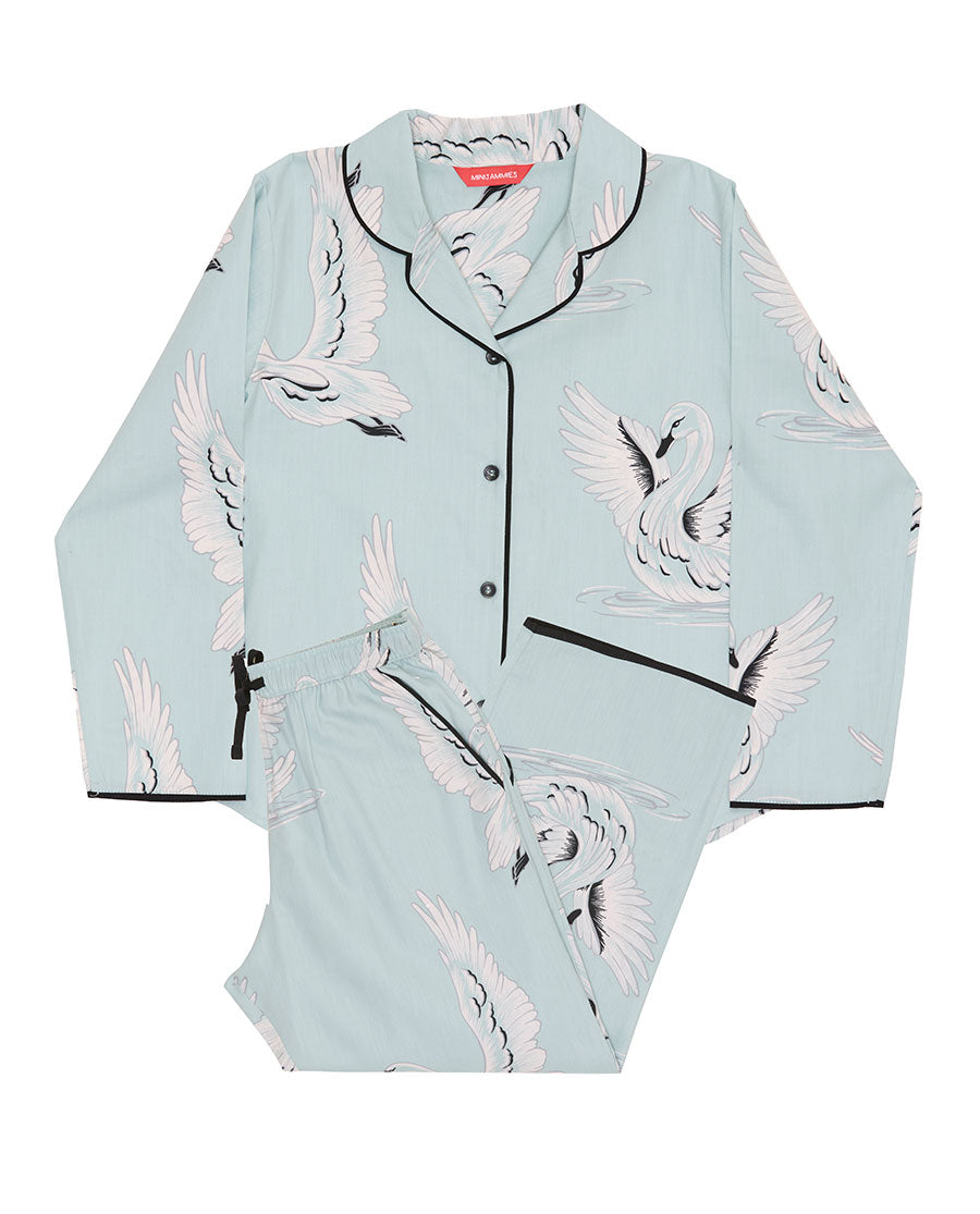Girls Swan Print Pyjama Set