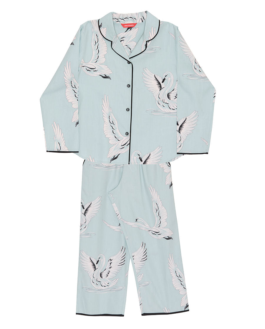 Girls Swan Print Pyjama Set