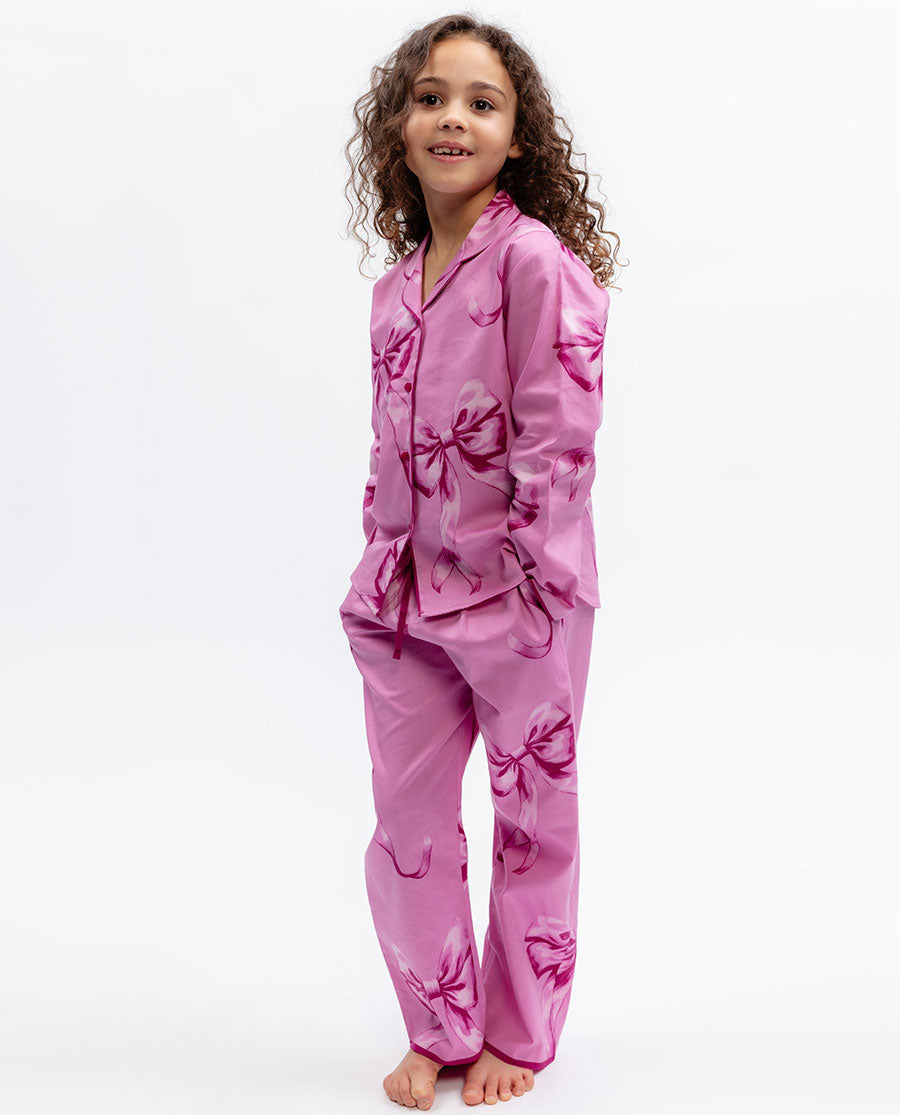 Belle Girls Bow Print Pyjama Set