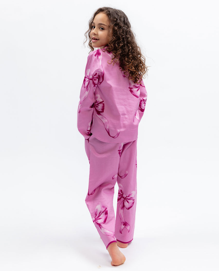 Girls Bow Print Pyjama Set