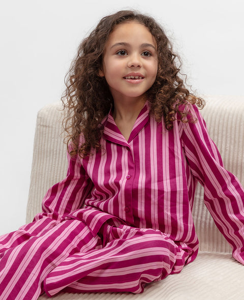 Belle Girls Printed Stripe Pyjama Set