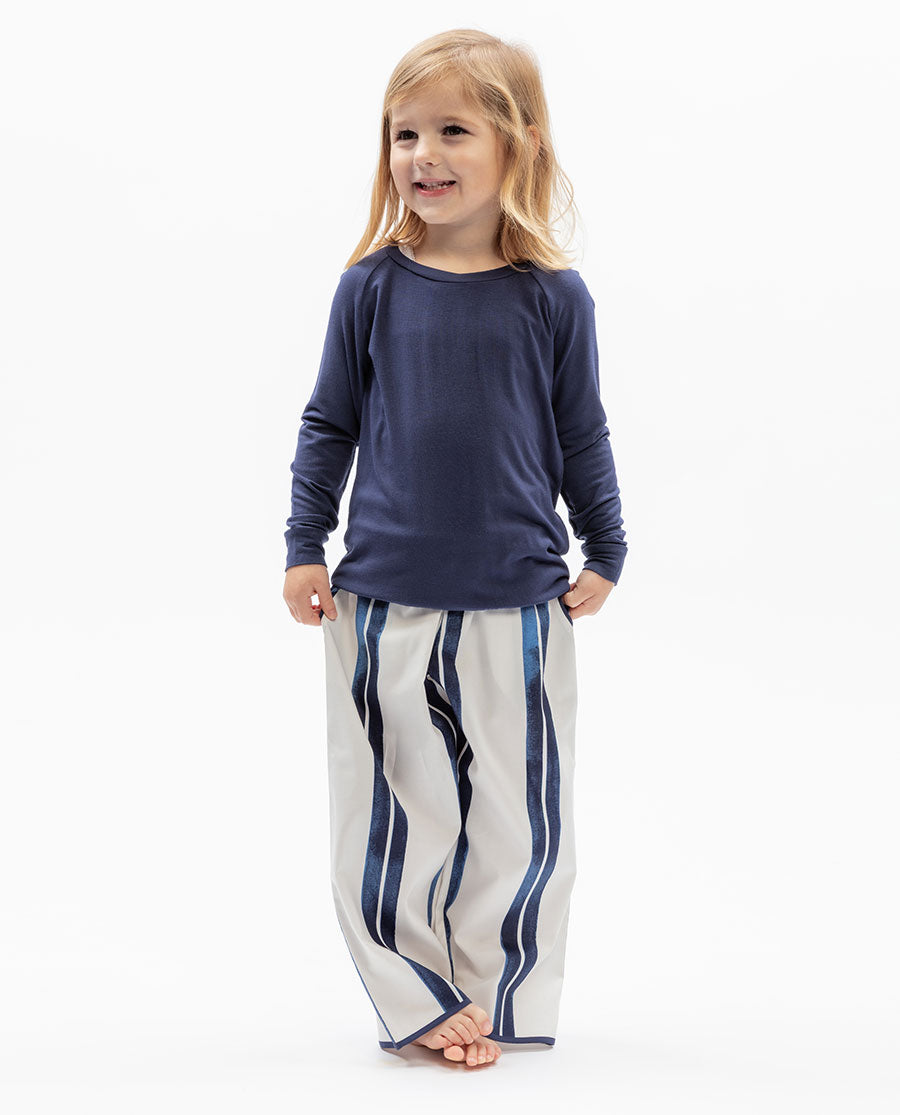 Celestial Nights Girls Slouch Jersey Top and Printed Stripe Pyjama Set
