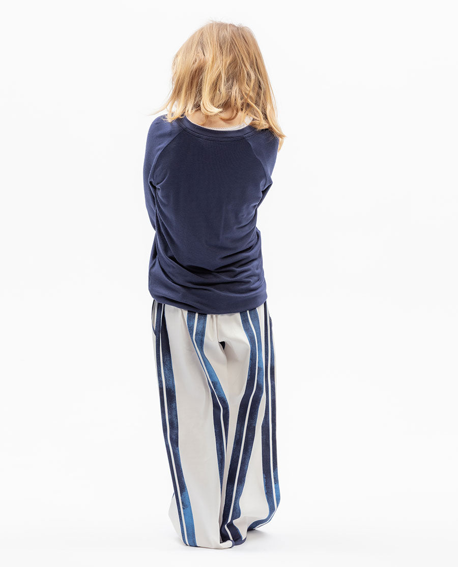 Celestial Nights Girls Slouch Jersey Top and Printed Stripe Pyjama Set