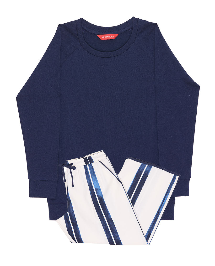 Celestial Nights Girls Slouch Jersey Top and Printed Stripe Pyjama Set