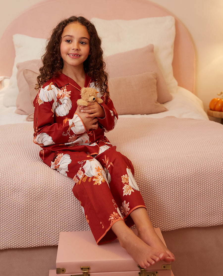 Pumpkin Spice Girls Pumpkin Print Pyjama Set