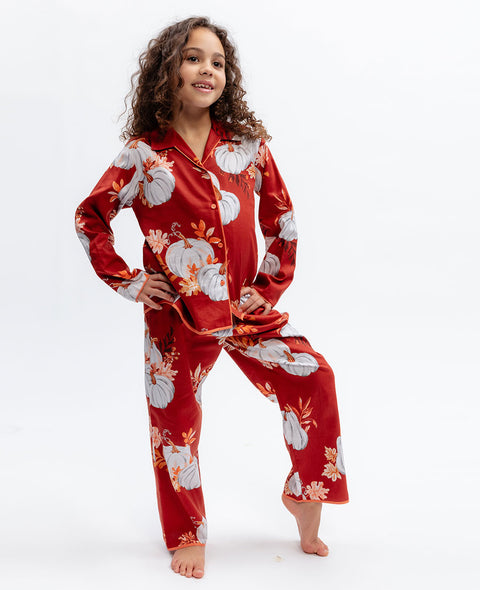 Pumpkin Spice Girls Pumpkin Print Pyjama Set