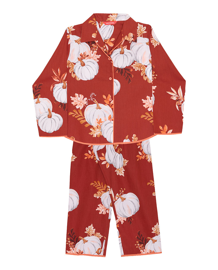 Girls Pumpkin Print Pyjama Set