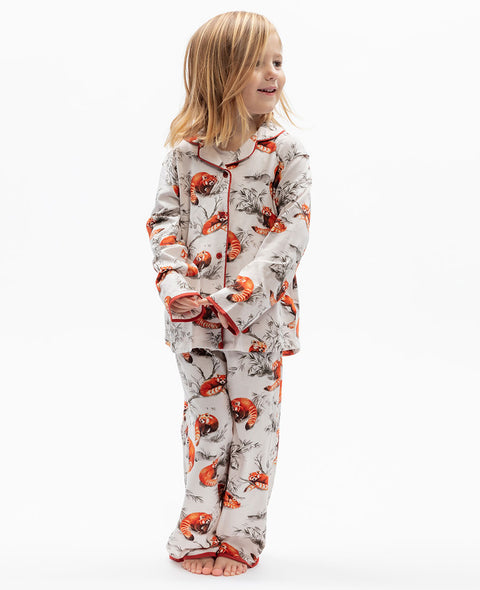 Pumpkin Spice Girls Red Panda Printed Jersey Pyjama Set