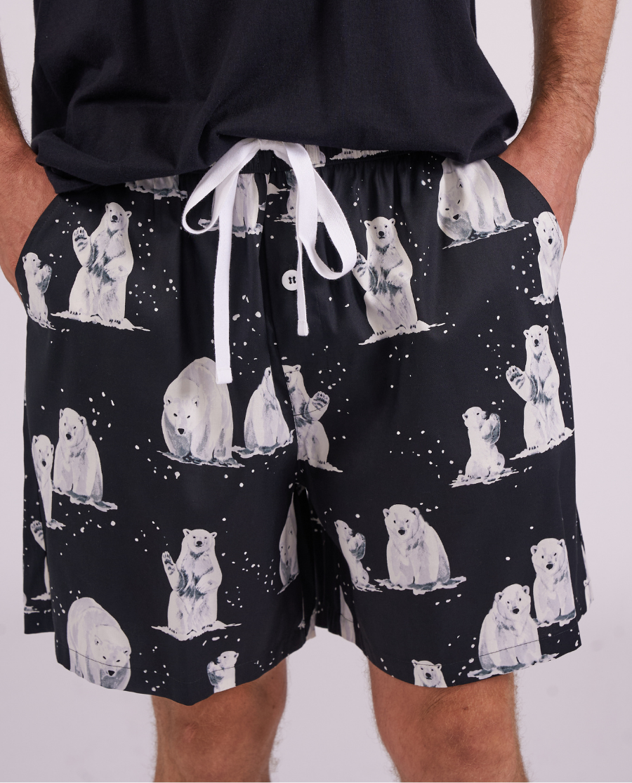 Mens Polar Bear Print Shorts
