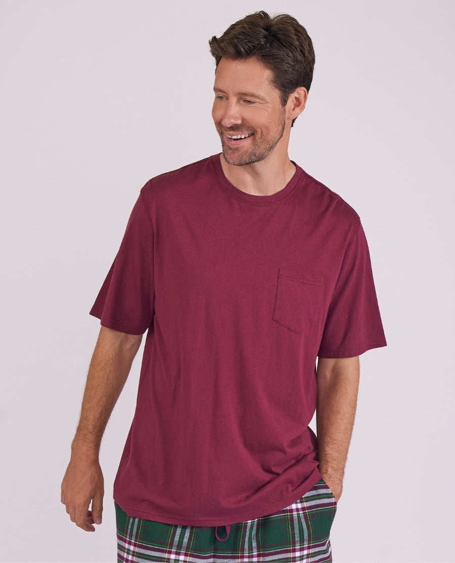 Mens Red Short Sleeve Jersey T-shirt