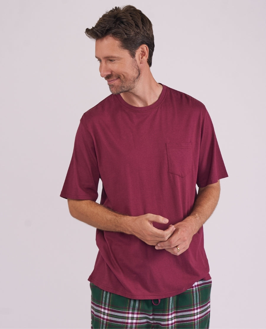 Mens Red Short Sleeve Jersey T-shirt