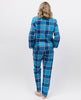 Haut de pyjama à carreaux bleu brossé