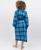 Brushed Blue Check Long Dressing Gown