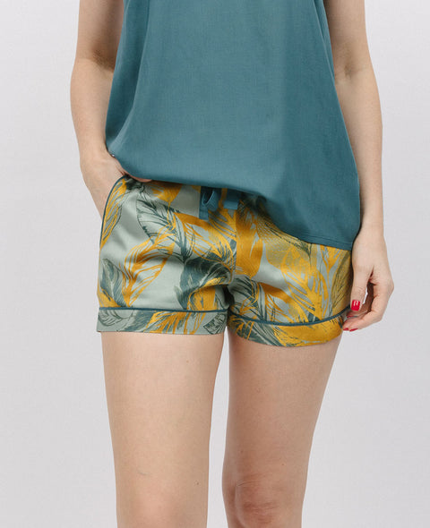 Hannah Leaf Print Shorts