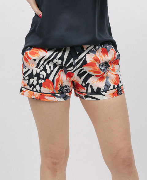 Nicole Animal Floral Print Shorts