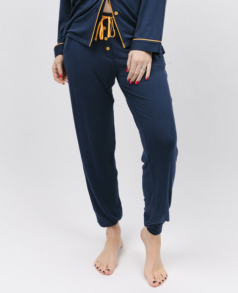 Marineblaue Pyjamahose aus Jersey