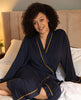 Navy Jersey Long Dressing Gown