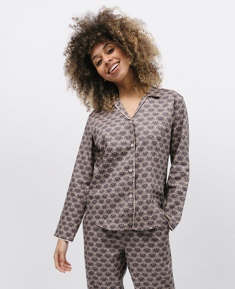 Lana Pyjama-Oberteil mit Geo-Print