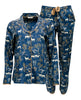 Fawn Womens Blue Mix Woodland Print Pyjama Set