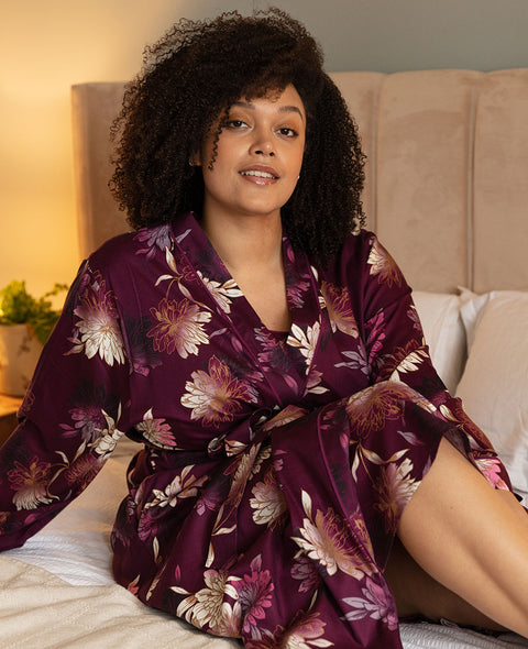 Eve Floral Print Long Dressing Gown
