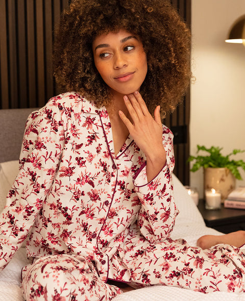 Eve Damen-Pyjama-Set mit Beerenmuster