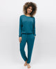 Ahornblaues Pyjama-Set aus massivem Slouch-Jersey