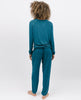 Ahornblaues Pyjama-Set aus massivem Slouch-Jersey