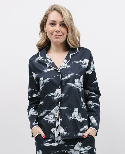 Atlas Womens Arctic Fox Print Pyjama Top