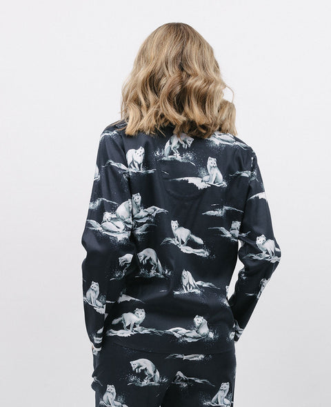 Atlas Womens Arctic Fox Print Pyjama Top