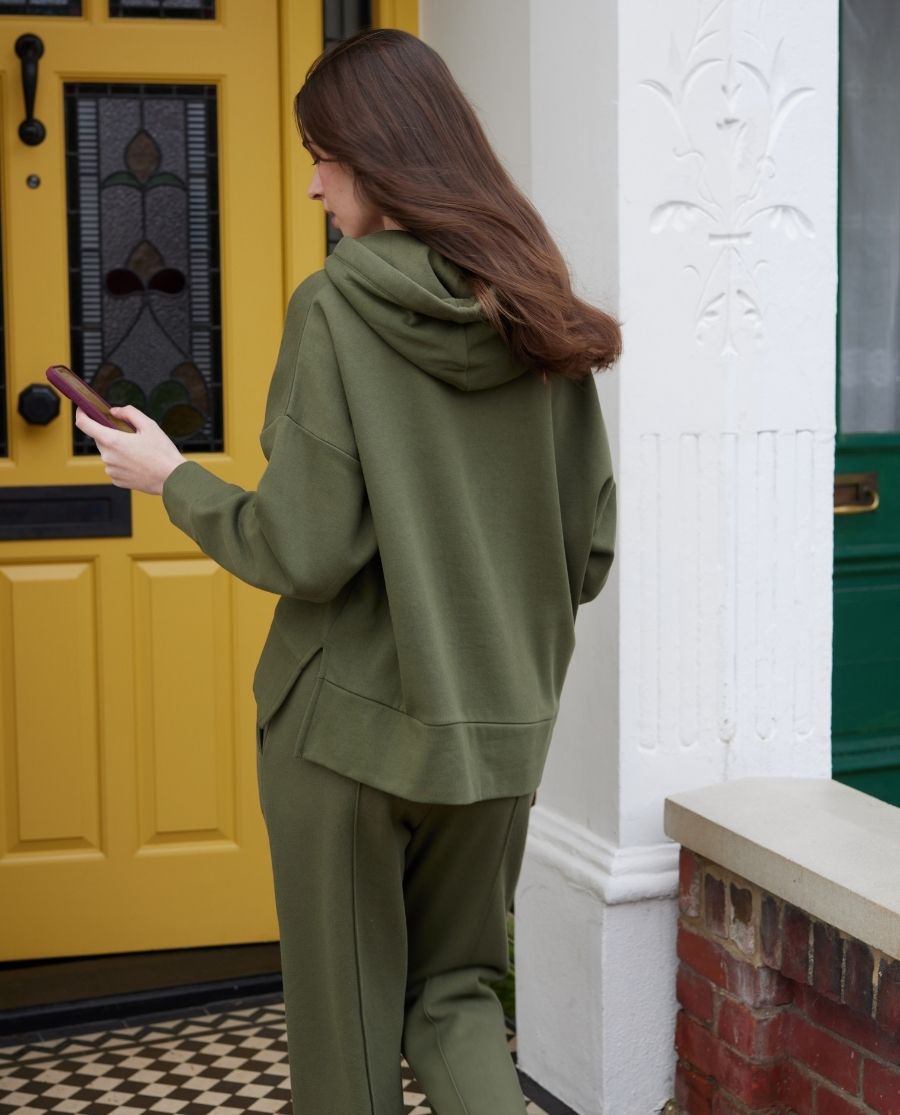Womens Olive Lounge Hoodie and Joggers Set