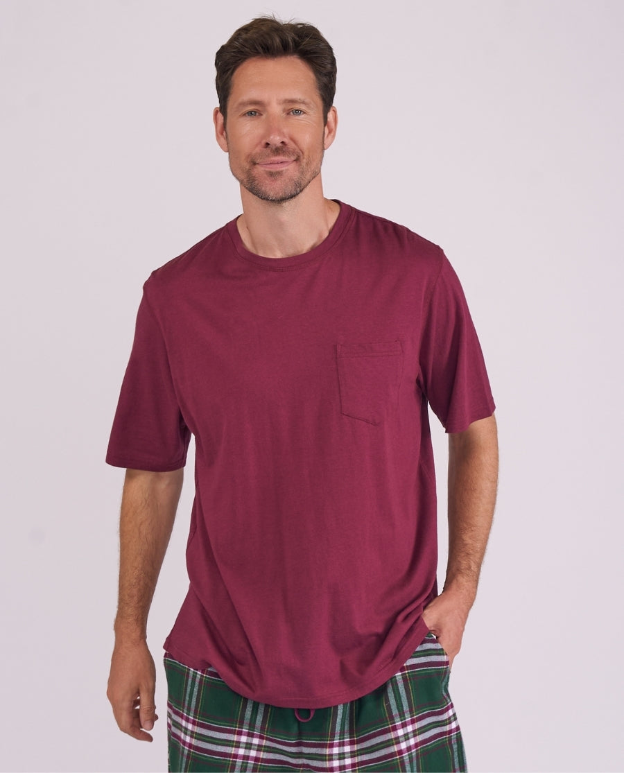 Mens Red Short Sleeve Jersey T-shirt
