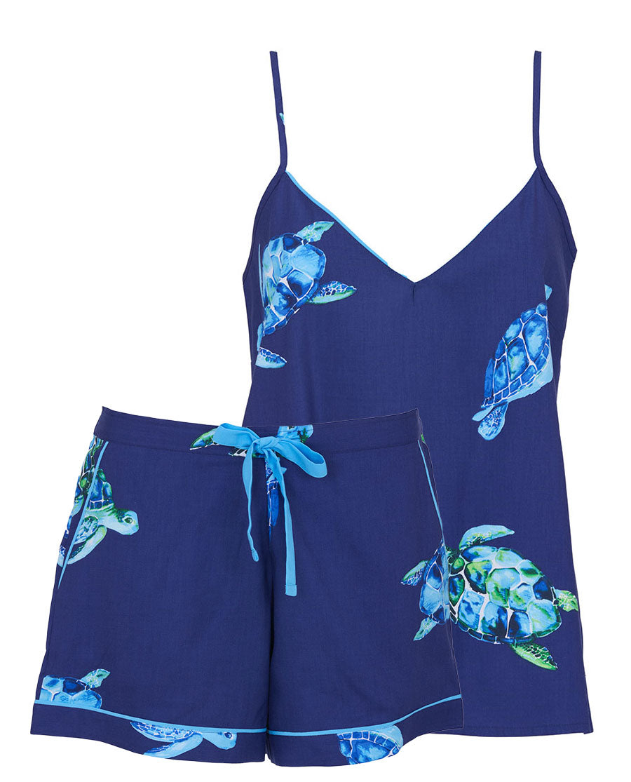 Ashley Womens Turtle Print Cami and Shorts Set