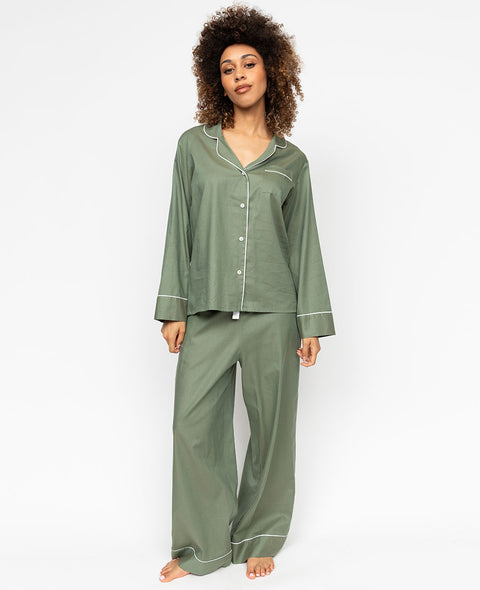 Pyjama d'hôtel pour femme vert sauge