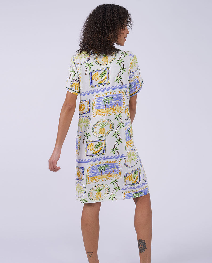 Cora Womens Postcard Printed Jersey Minishirt