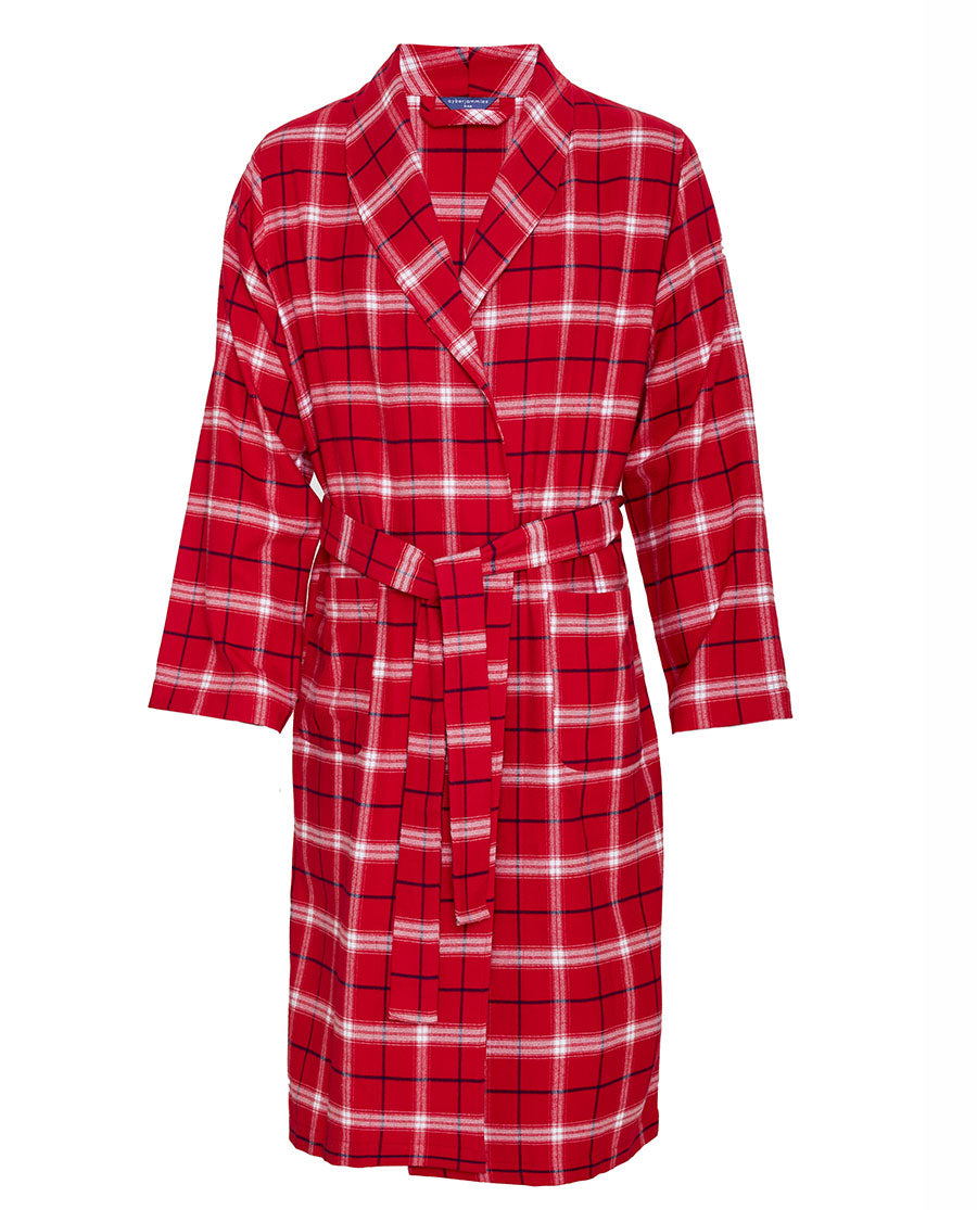 Noél Mens Super Cosy Check Long Dressing Gown