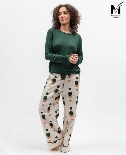 Ember Womens Slouch Jersey Top and Spot Print Pyjama Set