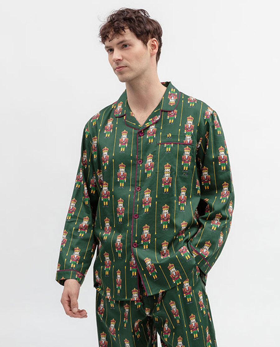 Mens Nutcracker Print Pyjama Top