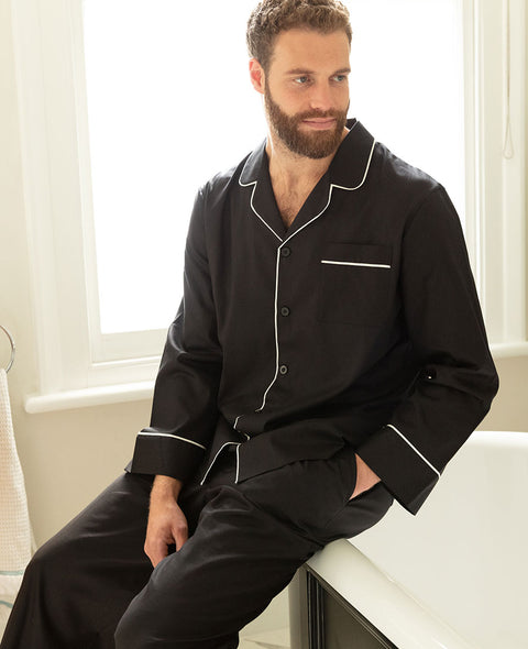 Mens Hotel Pyjamas Black