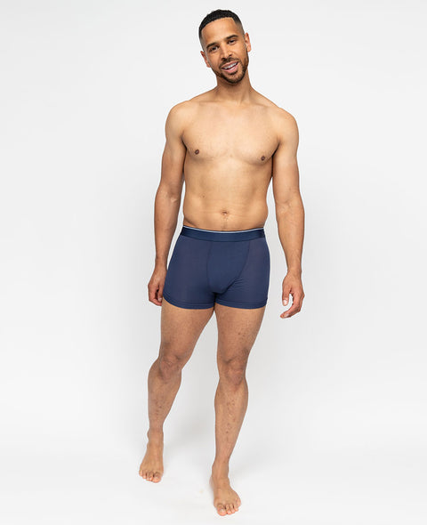 Mens Navy Jersey Modal Trunks Multipack