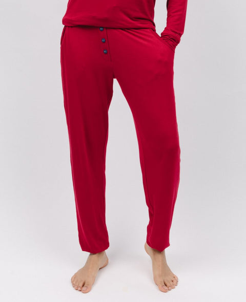 Bas de pyjama en jersey rouge