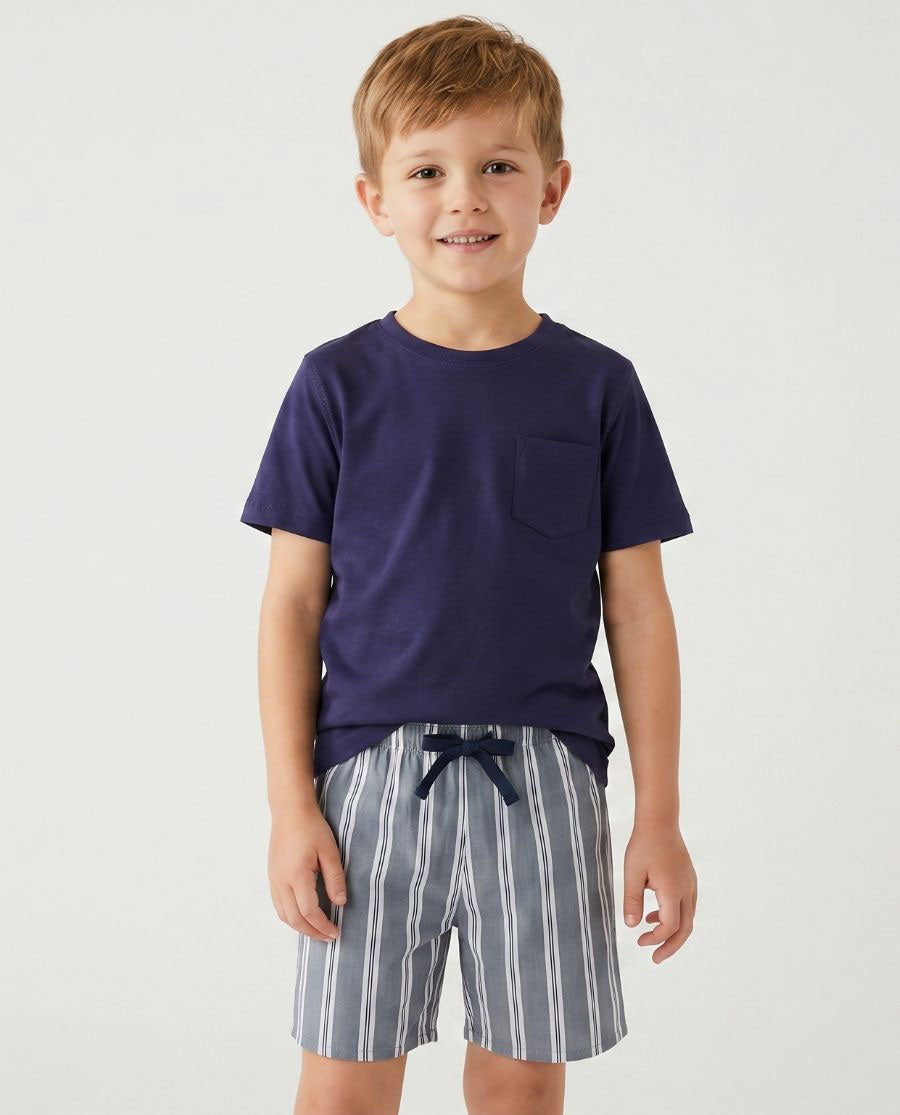 Striker Boys Jersey T-shirt and Stripe Shorty Set