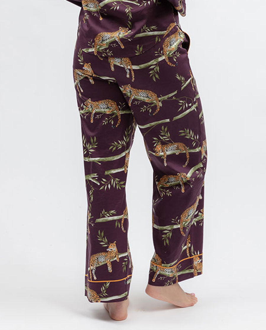 Wild Slumber Womens Leopard Print Wide Leg Pyjama Bottoms