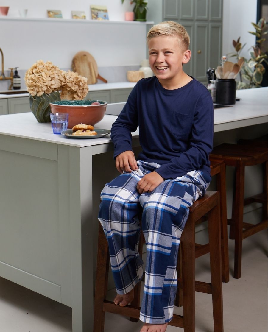 Frosty Kids Unisex Jersey T-shirt and Brushed Check Pyjama Set