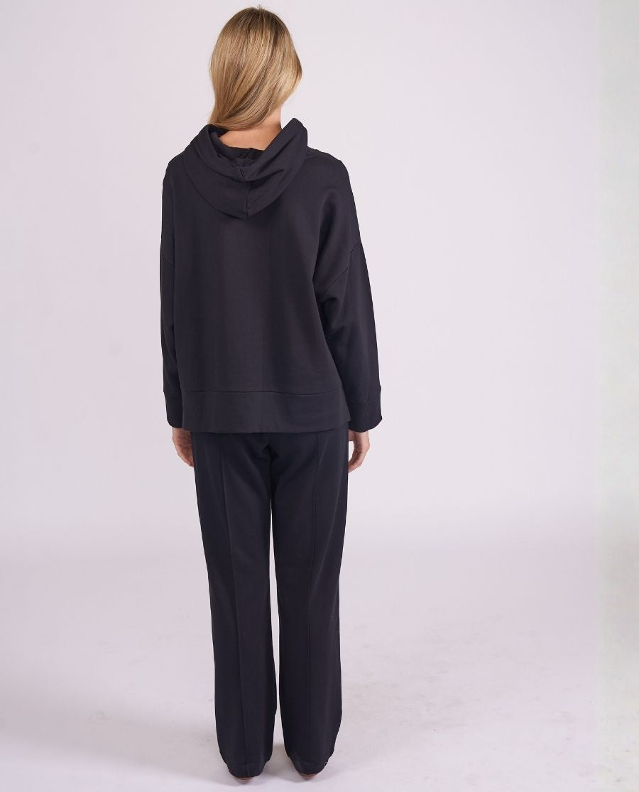 Womens Black Lounge Hoodie and Joggers Set