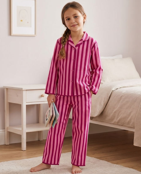 Belle Girls Printed Stripe Pyjama Set
