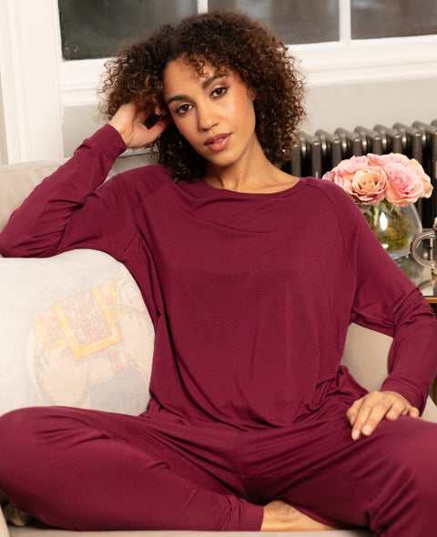 Yasmin Womens Slouch Jersey Pyjama Set