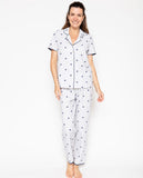 Jolene Stab Stitch besticktes Pyjama-Set