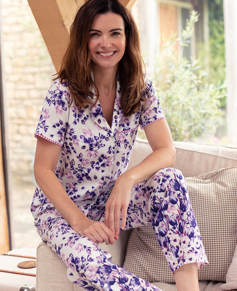 Vivien Border Floral Print Pyjama Set