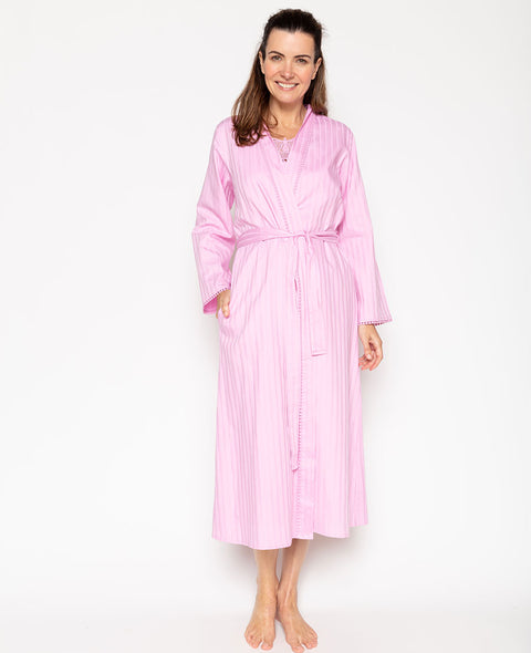 Vivien Sateen Stripe Long Dressing Gown