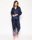 Jenna Pyjama-Set mit Spitzenborte und Blumendruck